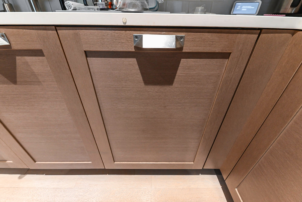 Stevali Brown Oak Transitional Kitchen with Stone Countertops and Luxe Appliances