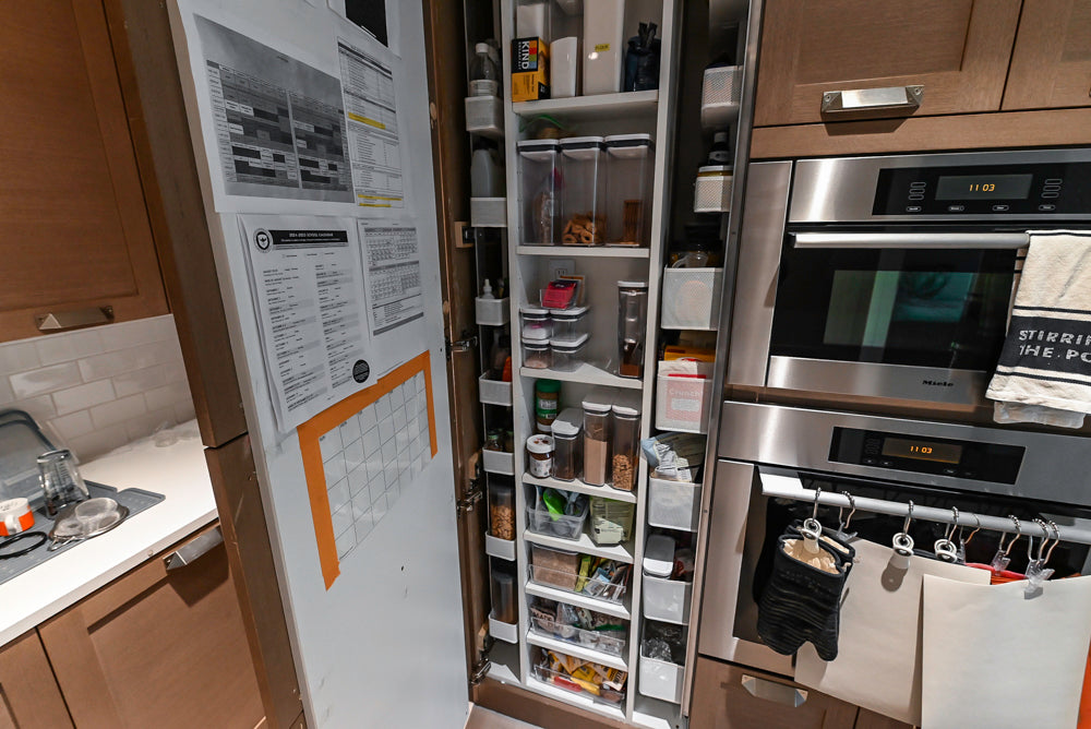 Stevali Brown Oak Transitional Kitchen with Stone Countertops and Luxe Appliances