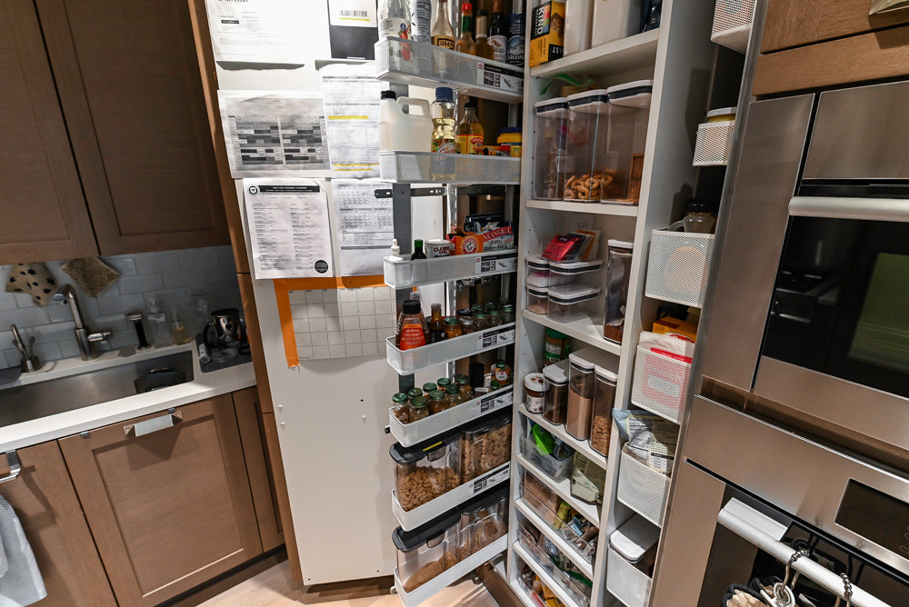 Stevali Brown Oak Transitional Kitchen with Stone Countertops and Luxe Appliances