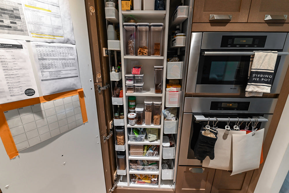 Stevali Brown Oak Transitional Kitchen with Stone Countertops and Luxe Appliances