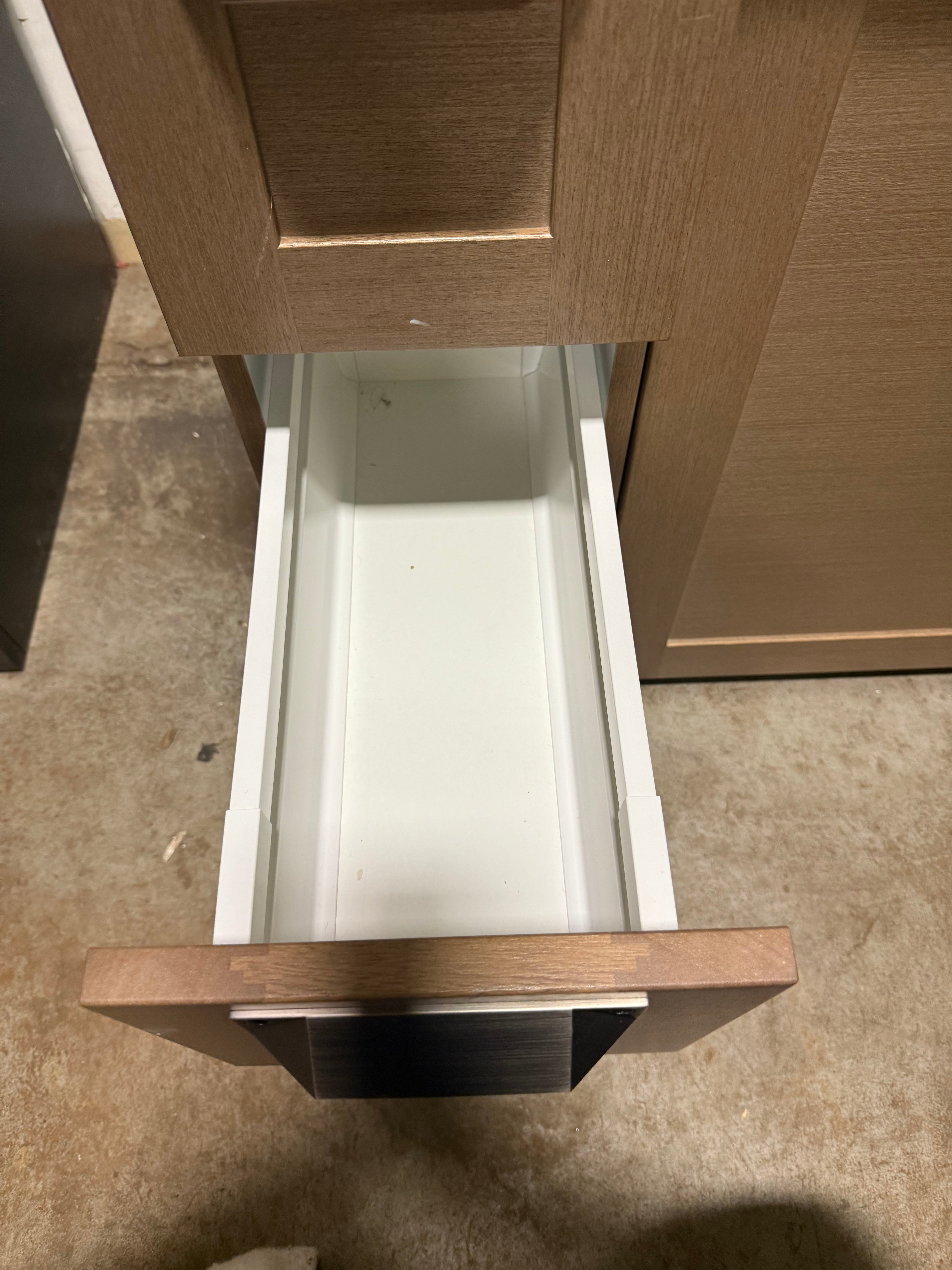 Stevali 66" Modern Natural Wood Single Vanity with White Marble Top and Sink