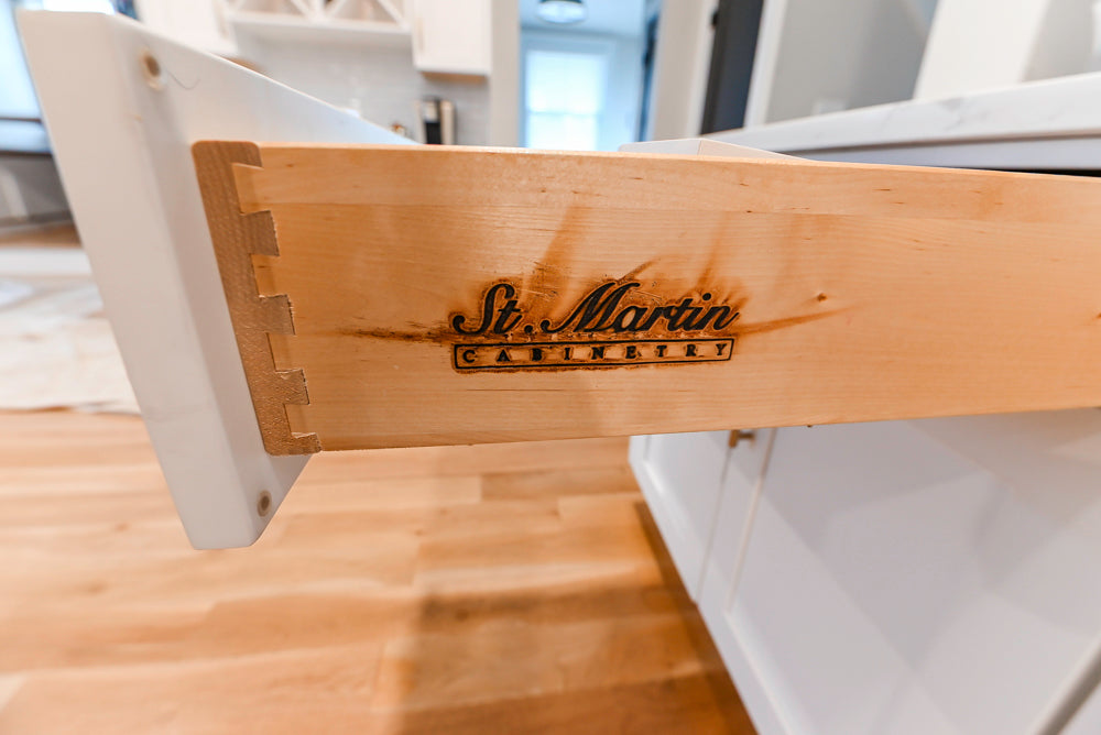 St. Martin Transitional White Kitchen with Island, White Quartz Countertops & JennAir Appliances