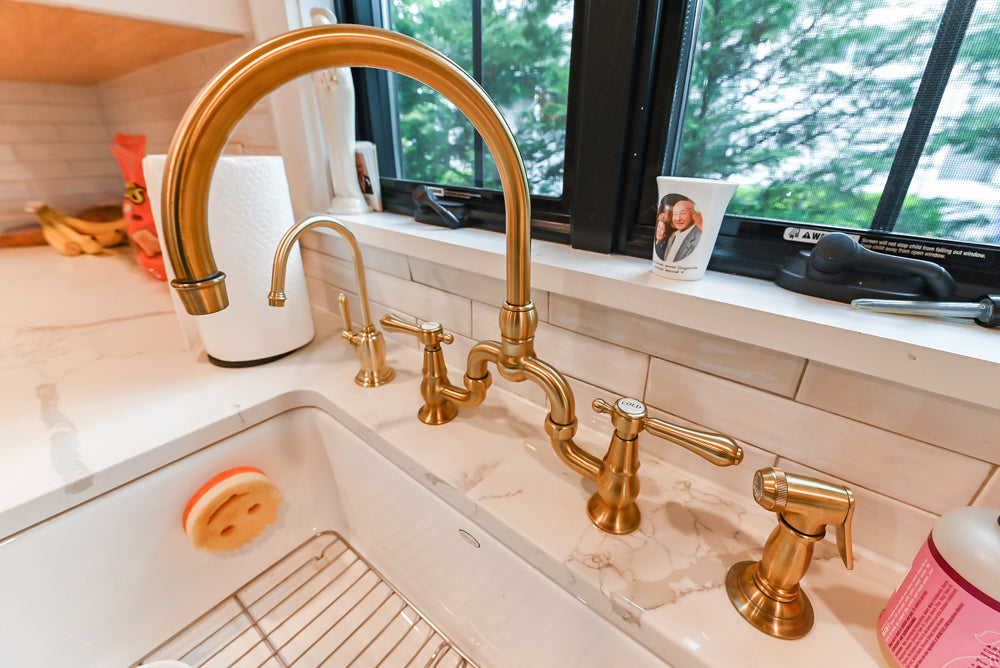 St. Martin Transitional White Kitchen with Island, White Quartz Countertops & JennAir Appliances