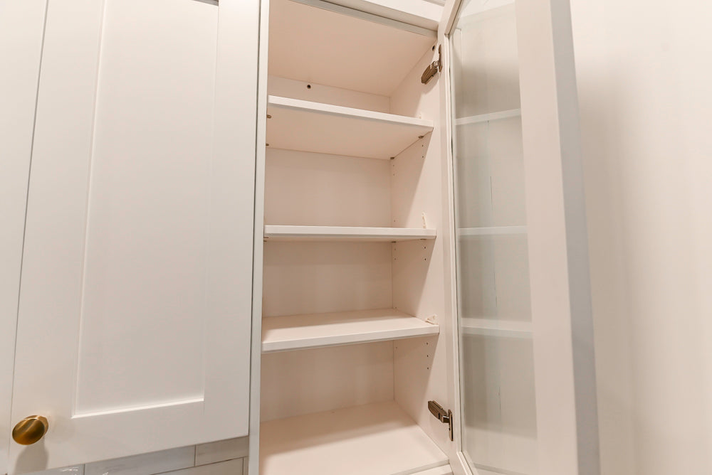 St. Martin Transitional White Kitchen with Island, White Quartz Countertops & JennAir Appliances