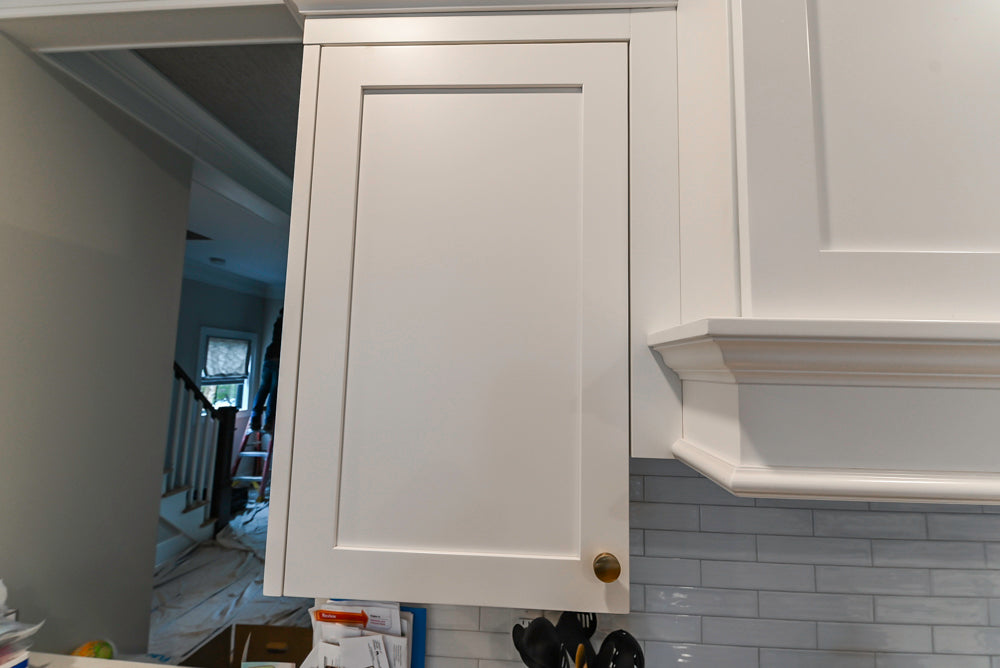 St. Martin Transitional White Kitchen with Island, White Quartz Countertops & JennAir Appliances