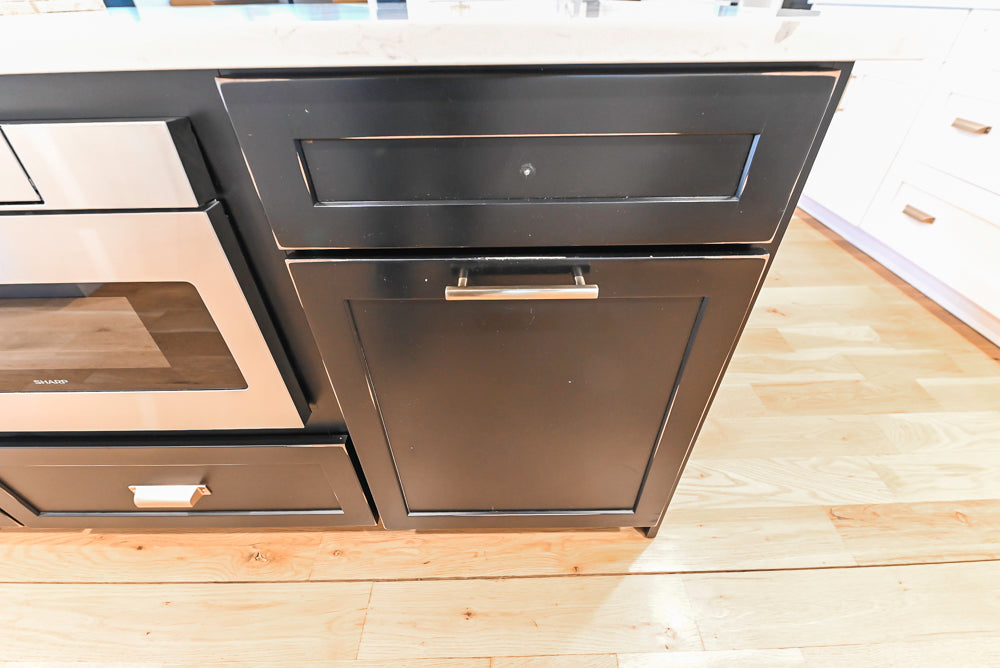 St. Martin Transitional White Kitchen with Island, White Quartz Countertops & JennAir Appliances