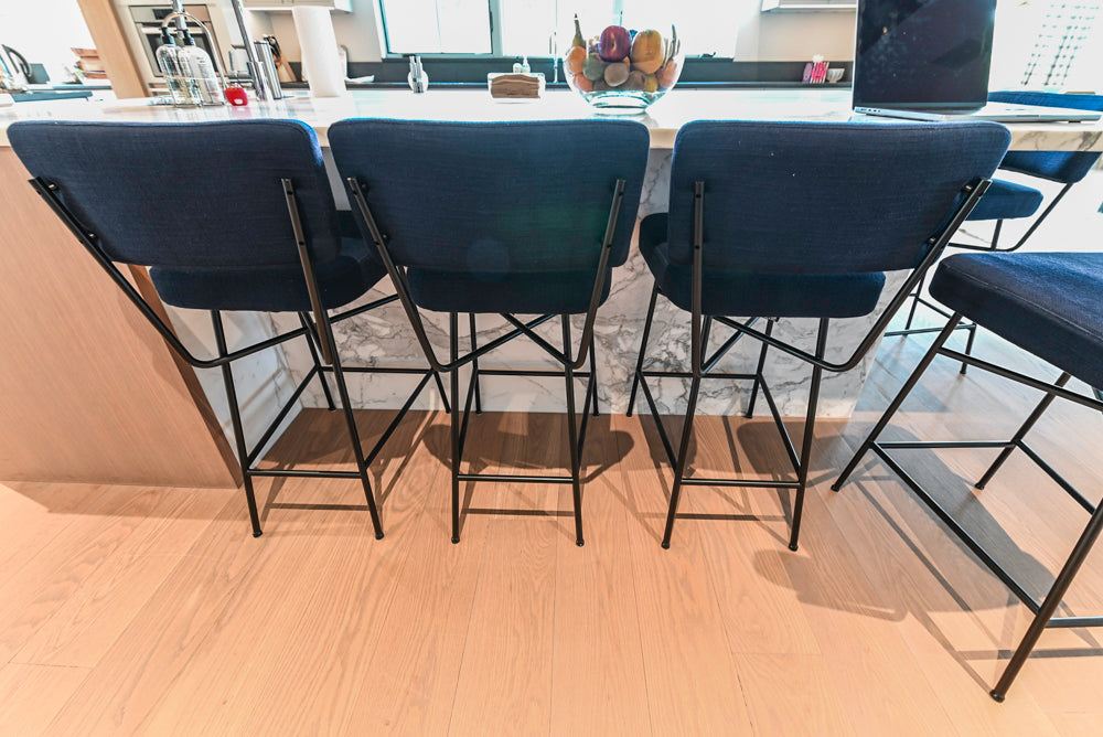 Custom Modern Two-Tone Kitchen with Marble Top Island and Sub-Zero & Wolf Appliances