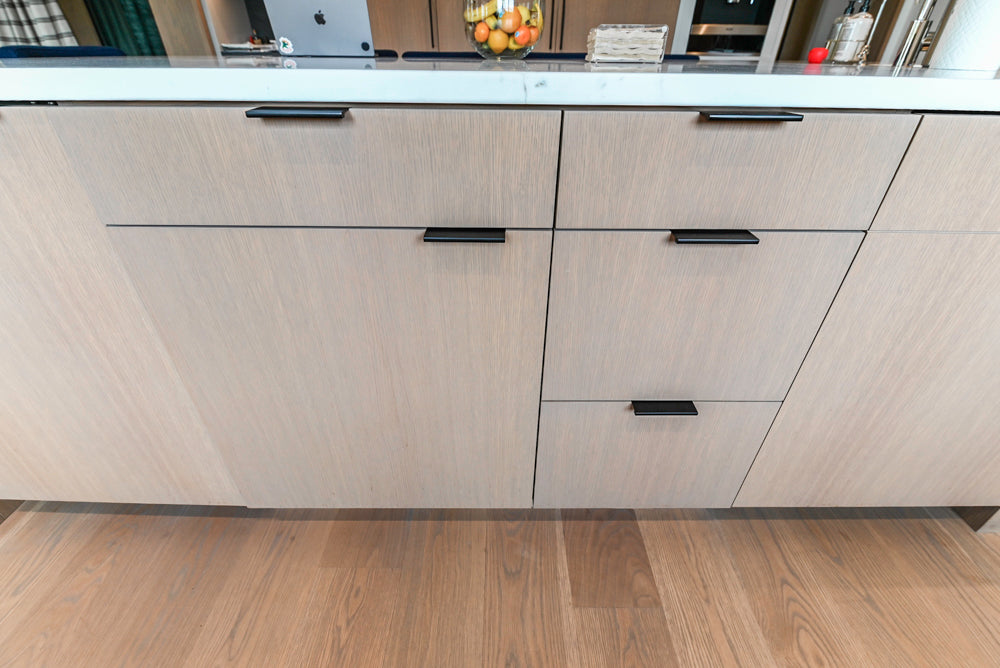 Custom Modern Two-Tone Kitchen with Marble Top Island and Sub-Zero & Wolf Appliances