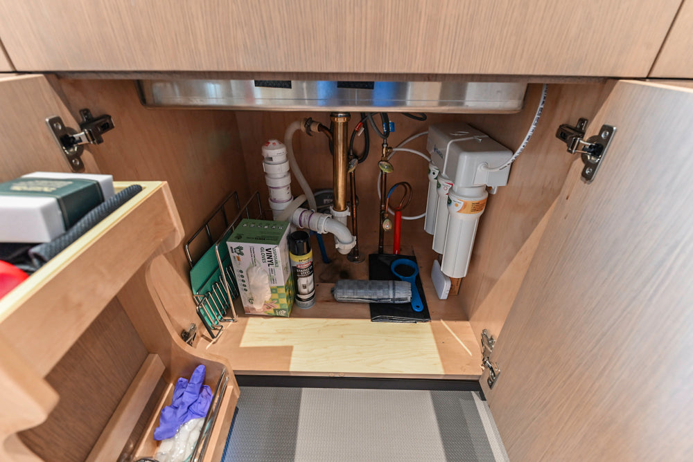 Custom Modern Two-Tone Kitchen with Marble Top Island and Sub-Zero & Wolf Appliances