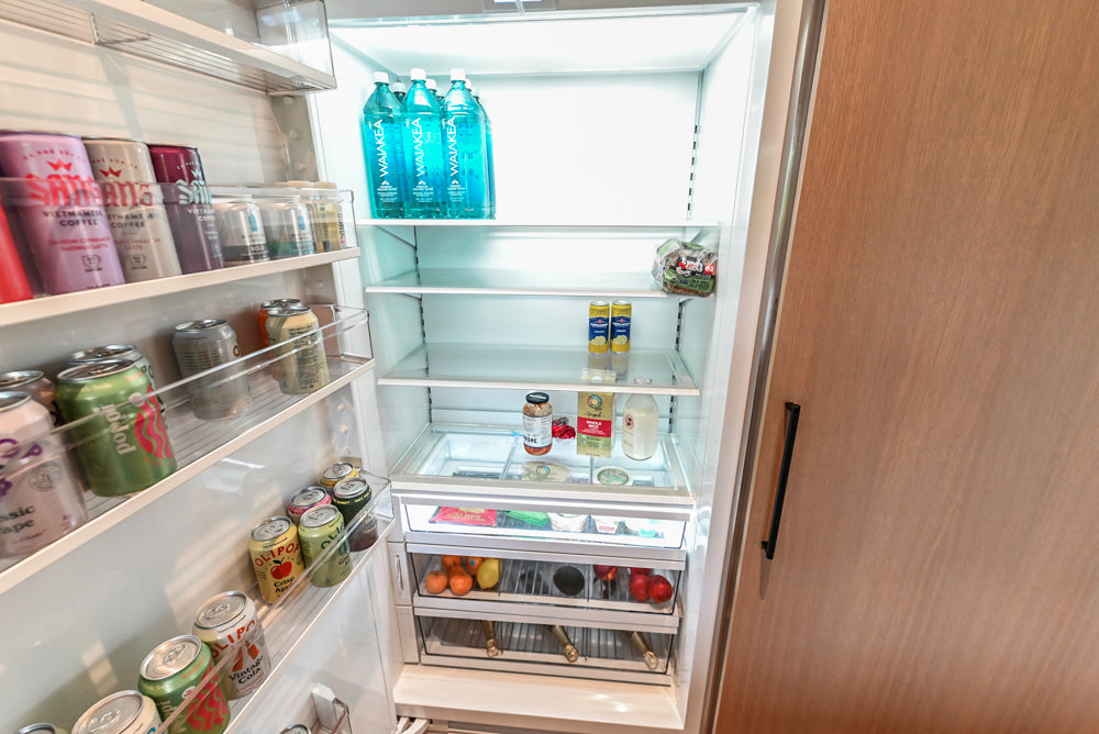 Custom Modern Two-Tone Kitchen with Marble Top Island and Sub-Zero & Wolf Appliances