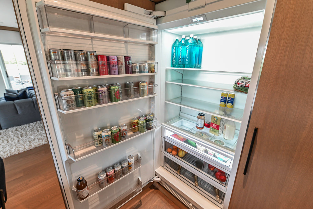 Custom Modern Two-Tone Kitchen with Marble Top Island and Sub-Zero & Wolf Appliances