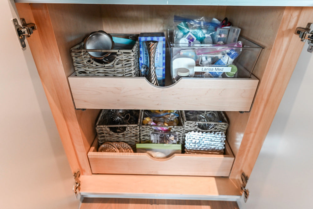 Custom Modern Two-Tone Kitchen with Marble Top Island and Sub-Zero & Wolf Appliances