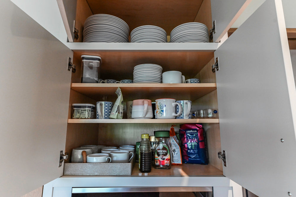 Custom Modern Two-Tone Kitchen with Marble Top Island and Sub-Zero & Wolf Appliances