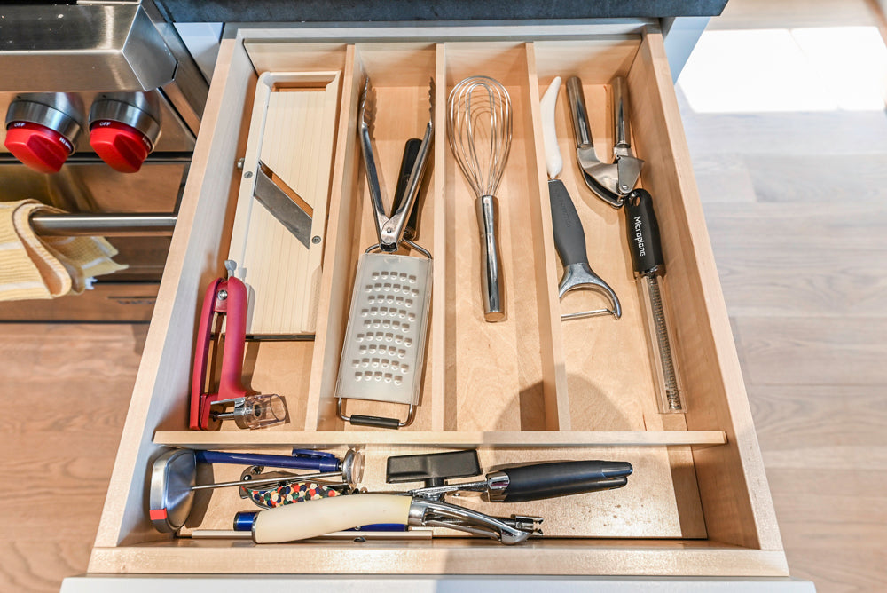 Custom Modern Two-Tone Kitchen with Marble Top Island and Sub-Zero & Wolf Appliances