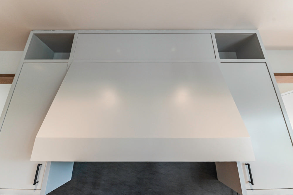 Custom Modern Two-Tone Kitchen with Marble Top Island and Sub-Zero & Wolf Appliances