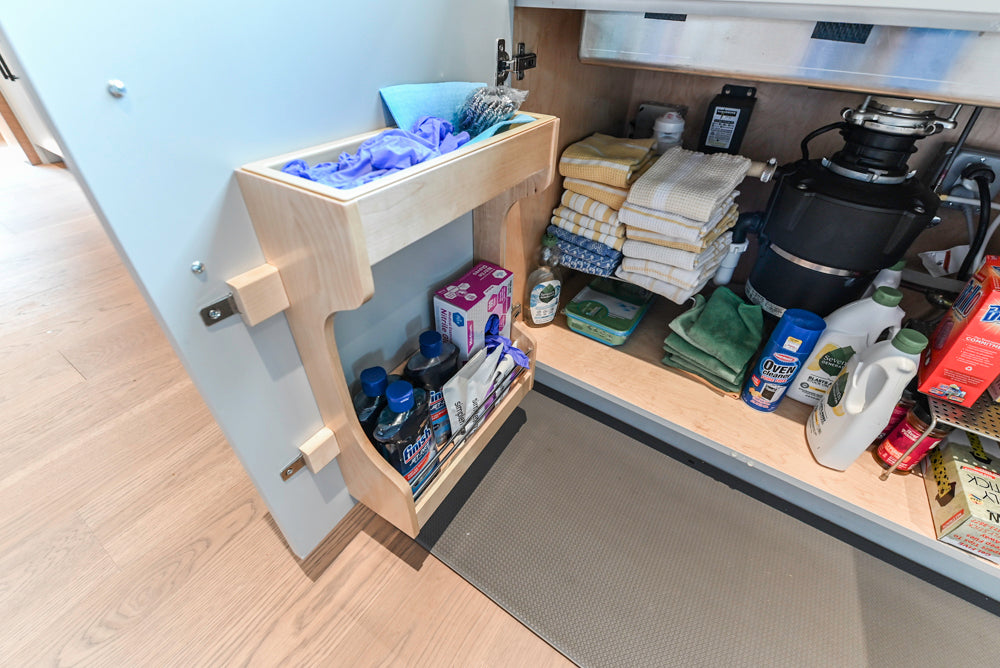 Custom Modern Two-Tone Kitchen with Marble Top Island and Sub-Zero & Wolf Appliances