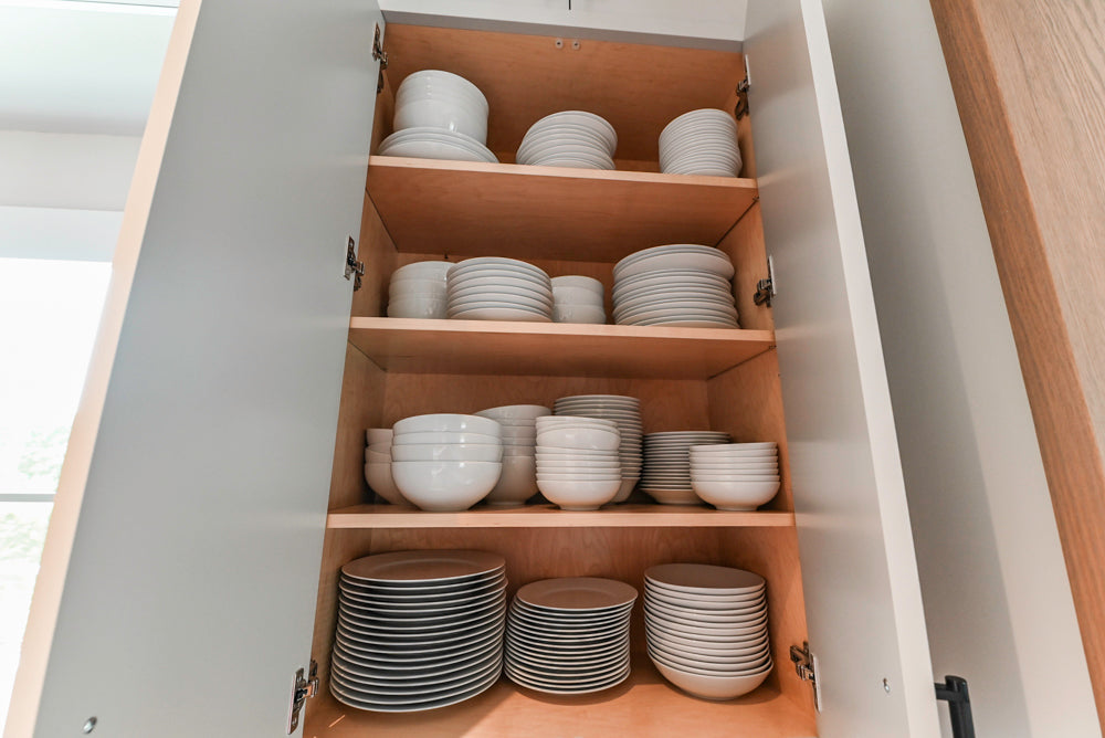 Custom Modern Two-Tone Kitchen with Marble Top Island and Sub-Zero & Wolf Appliances