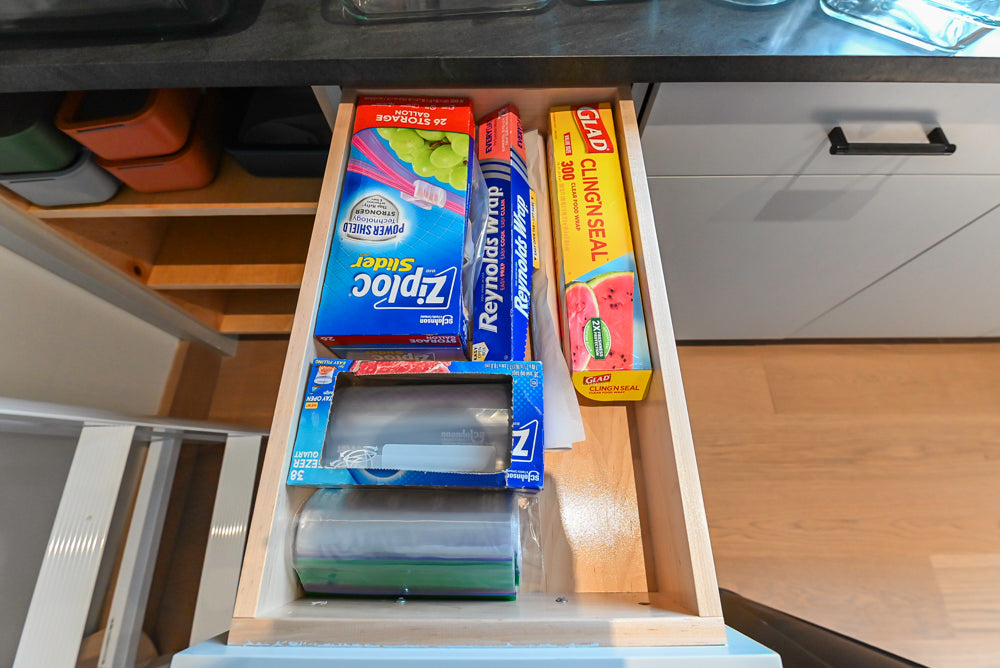 Custom Modern White Butler's Pantry with Stone Countertops & Sink