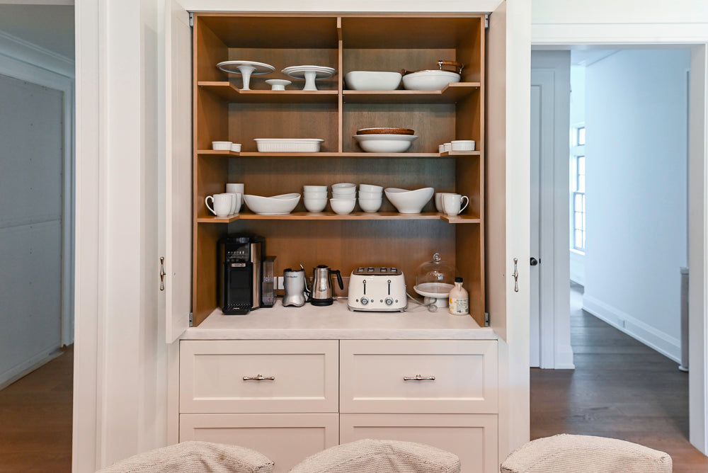 Ciuffo Cabinetry Transitional White Kitchen with Marble Countertops and Thermador Appliances
