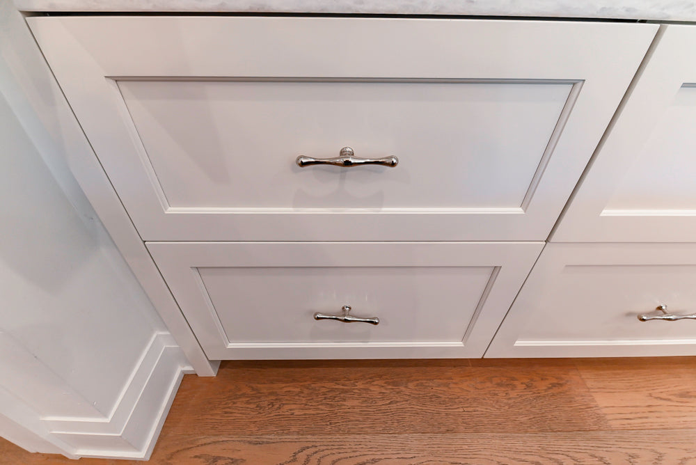 Ciuffo Cabinetry Transitional White Kitchen with Marble Countertops and Thermador Appliances