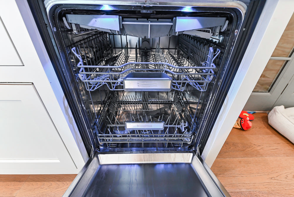 Ciuffo Cabinetry Transitional White Kitchen with Marble Countertops and Thermador Appliances