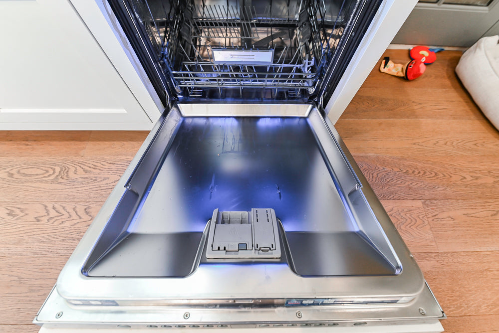 Ciuffo Cabinetry Transitional White Kitchen with Marble Countertops and Thermador Appliances