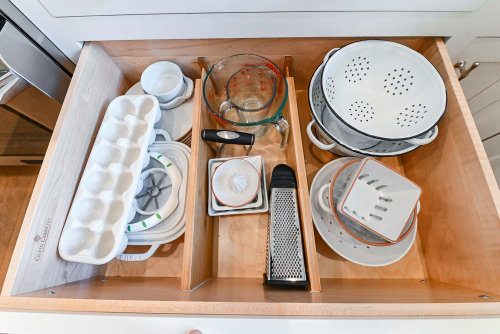 Ciuffo Cabinetry Transitional White Kitchen with Marble Countertops and Thermador Appliances