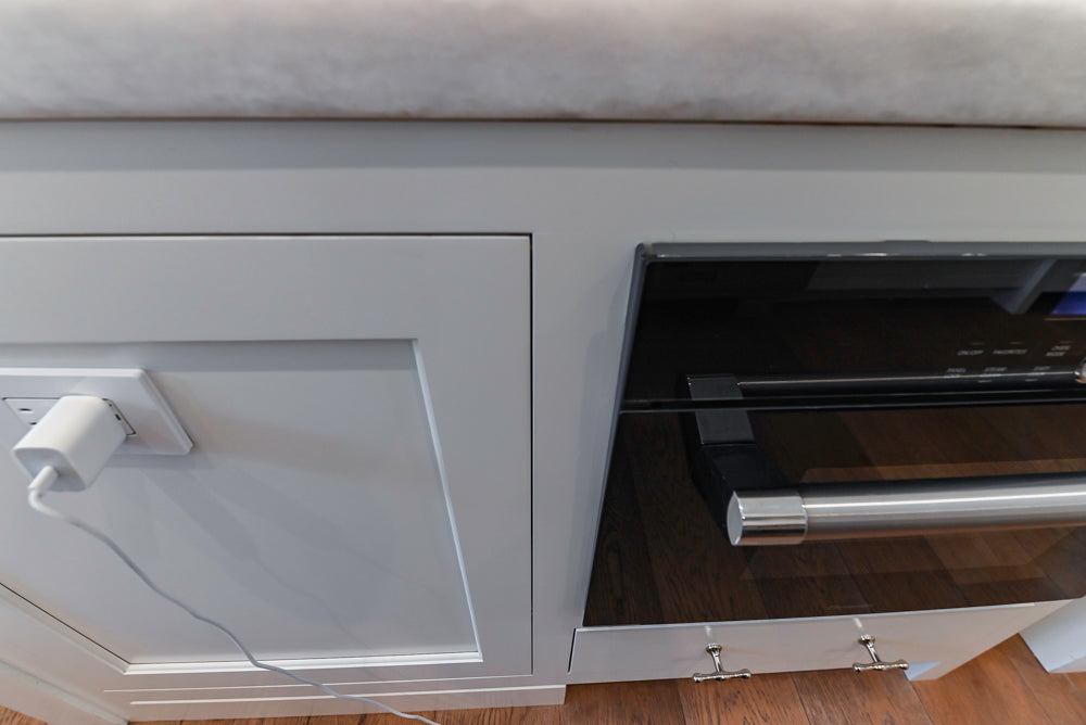 Ciuffo Cabinetry Transitional White Kitchen with Marble Countertops and Thermador Appliances