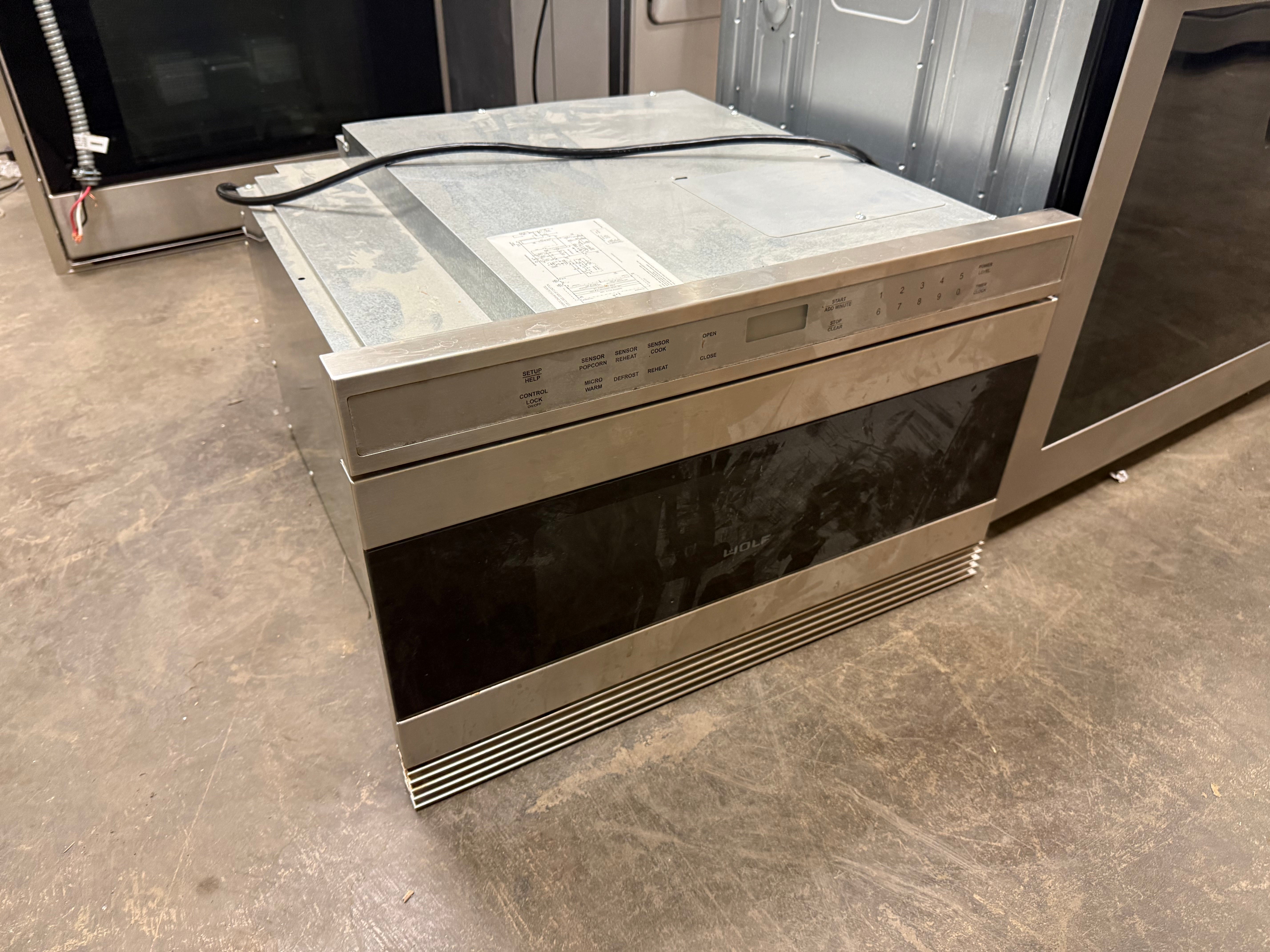 Luxury undercounter microwave drawer by Wolf with digital touch controls