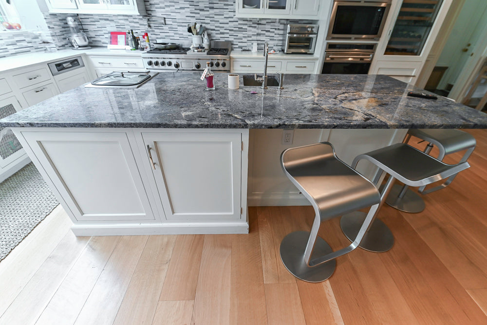 Plain & Fancy Transitional White Kitchen with Island, Countertops and Wolf & Sub-Zero Appliances