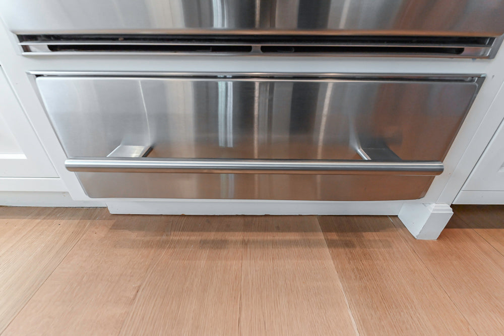 Plain & Fancy Transitional White Kitchen with Island, Countertops and Wolf & Sub-Zero Appliances