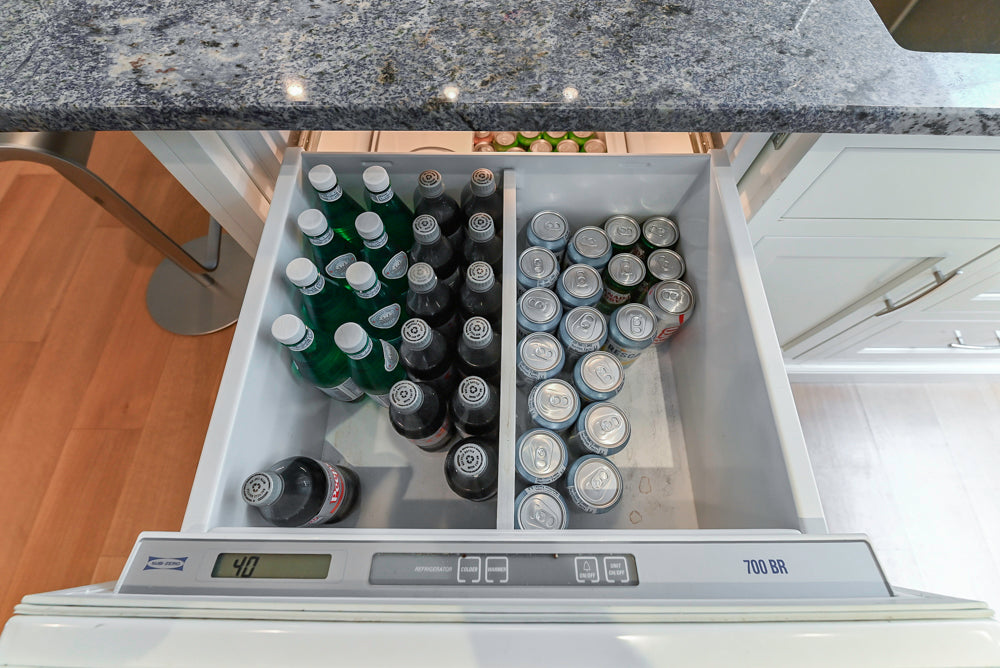 Plain & Fancy Transitional White Kitchen with Island, Countertops and Wolf & Sub-Zero Appliances