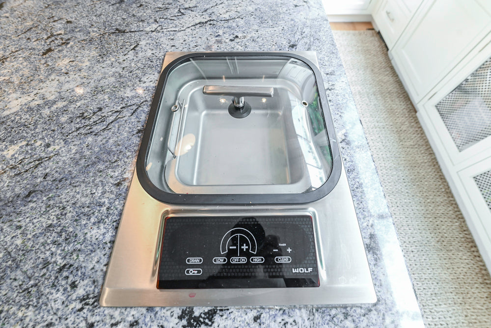 Plain & Fancy Transitional White Kitchen with Island, Countertops and Wolf & Sub-Zero Appliances