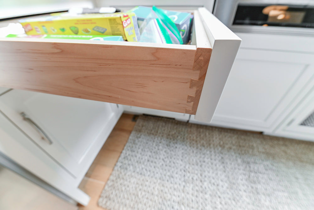 Plain & Fancy Transitional White Kitchen with Island, Countertops and Wolf & Sub-Zero Appliances