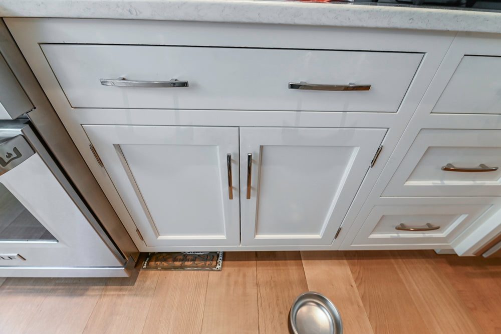 Plain & Fancy Transitional White Kitchen with Island, Countertops and Wolf & Sub-Zero Appliances