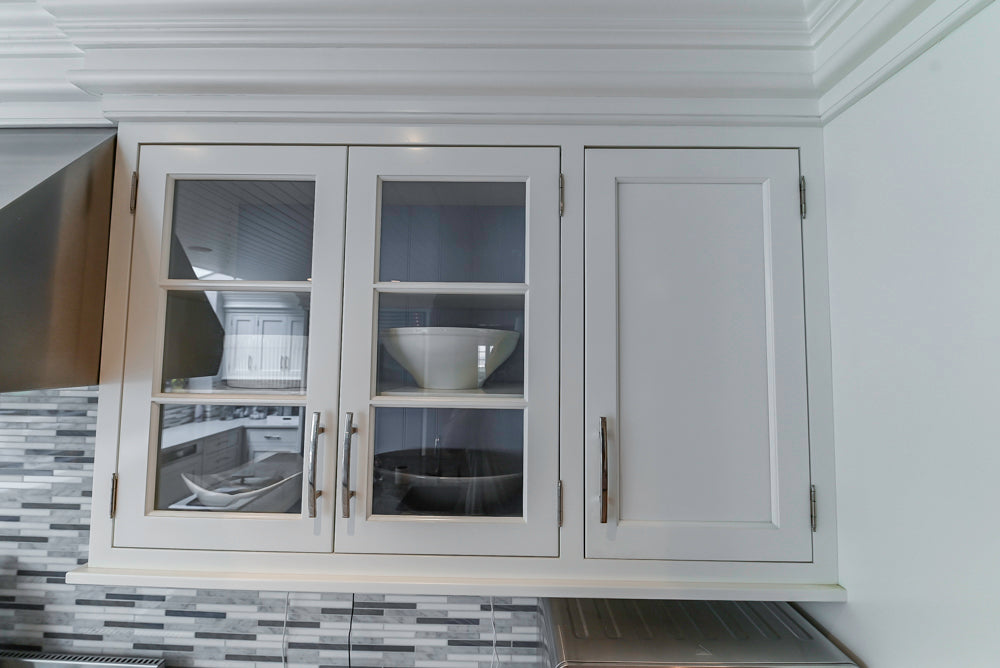 Plain & Fancy Transitional White Kitchen with Island, Countertops and Wolf & Sub-Zero Appliances