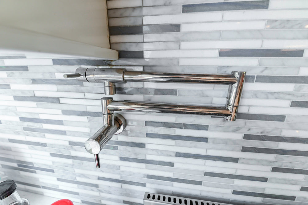 Plain & Fancy Transitional White Kitchen with Island, Countertops and Wolf & Sub-Zero Appliances