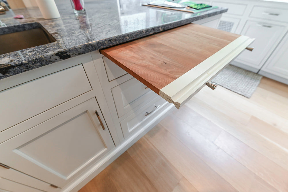 Plain & Fancy Transitional White Kitchen with Island, Countertops and Wolf & Sub-Zero Appliances