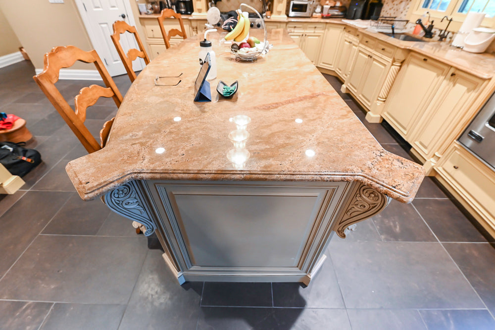 Custom Traditional Cream Kitchen with Island, Butler's Pantry and Viking Appliances