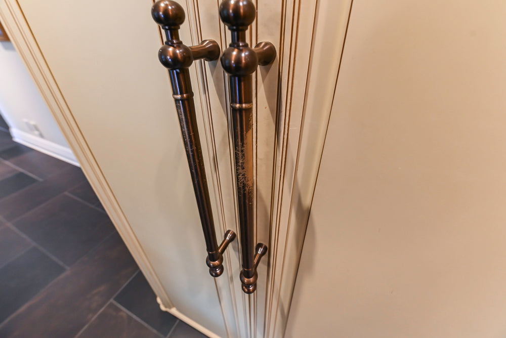 Custom Traditional Cream Kitchen with Island, Butler's Pantry and Viking Appliances