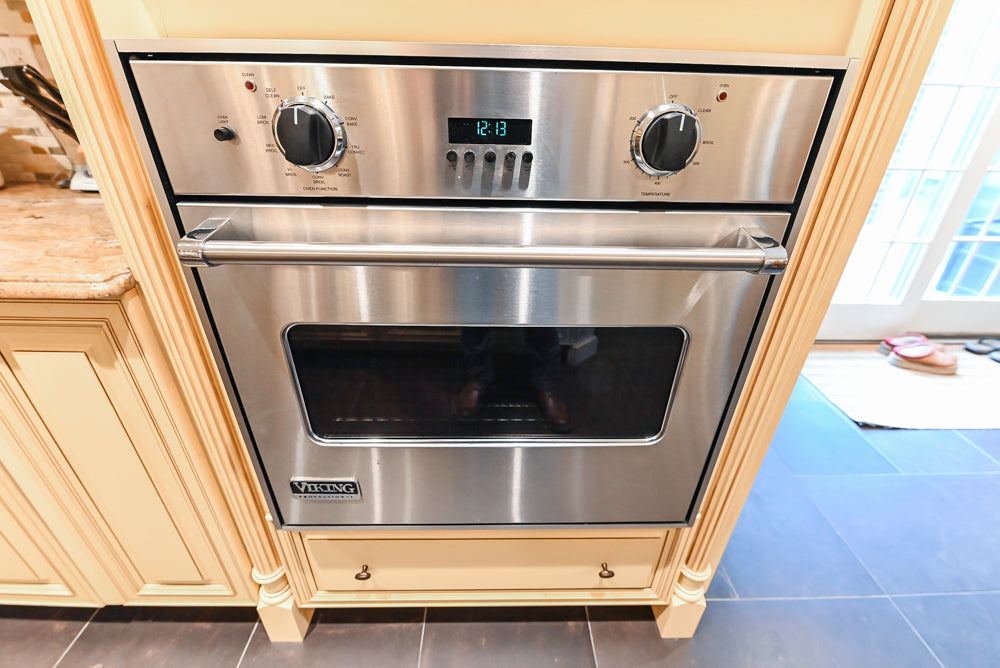 Custom Traditional Cream Kitchen with Island, Butler's Pantry and Viking Appliances