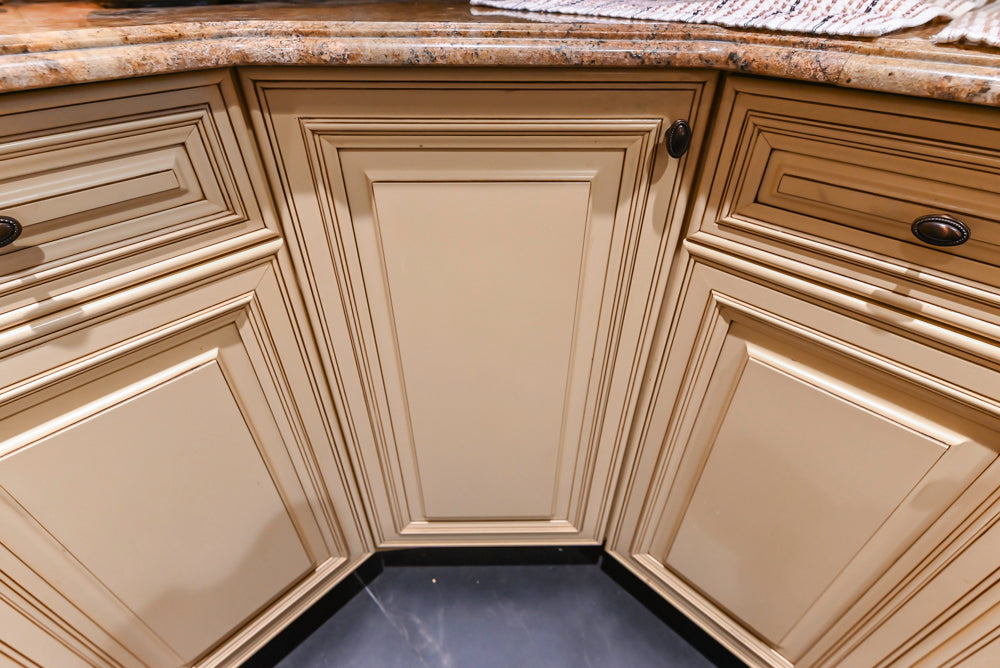 Custom Traditional Cream Kitchen with Island, Butler's Pantry and Viking Appliances