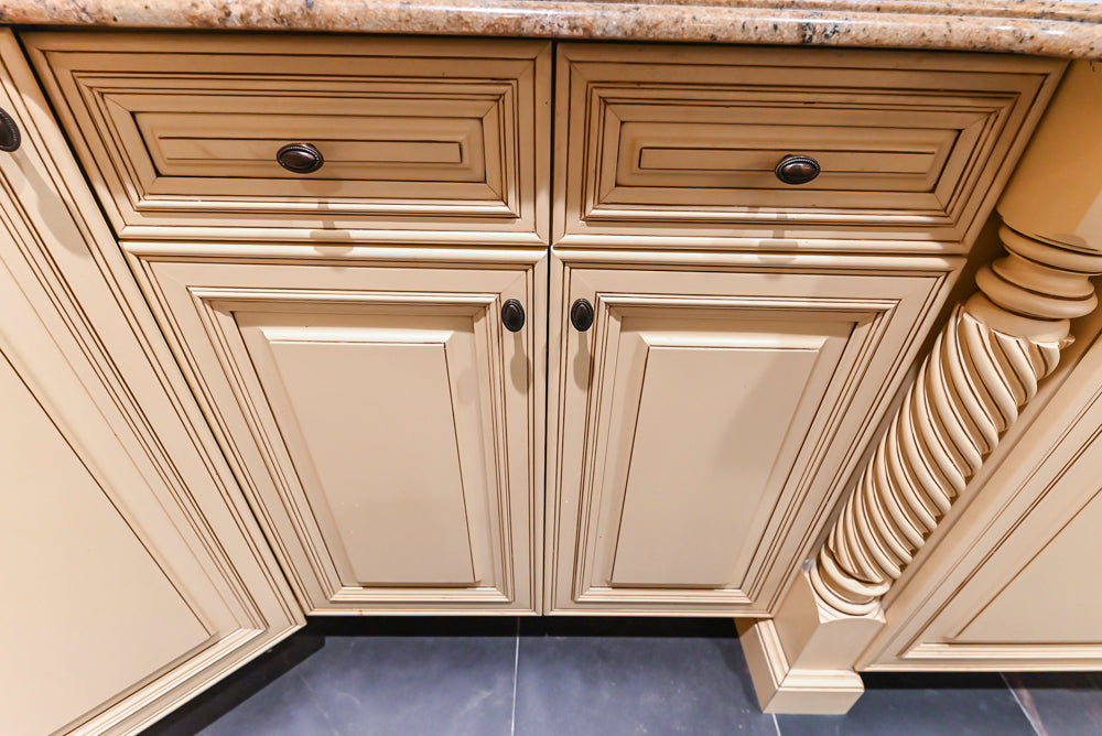Custom Traditional Cream Kitchen with Island, Butler's Pantry and Viking Appliances