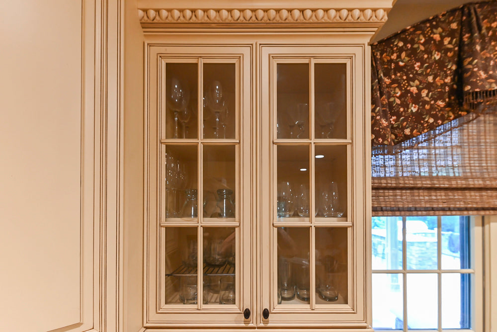 Custom Traditional Cream Kitchen with Island, Butler's Pantry and Viking Appliances