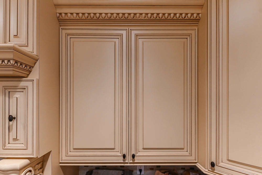 Custom Traditional Cream Kitchen with Island, Butler's Pantry and Viking Appliances