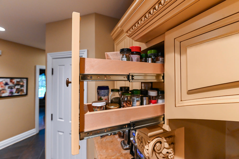 Custom Traditional Cream Kitchen with Island, Butler's Pantry and Viking Appliances