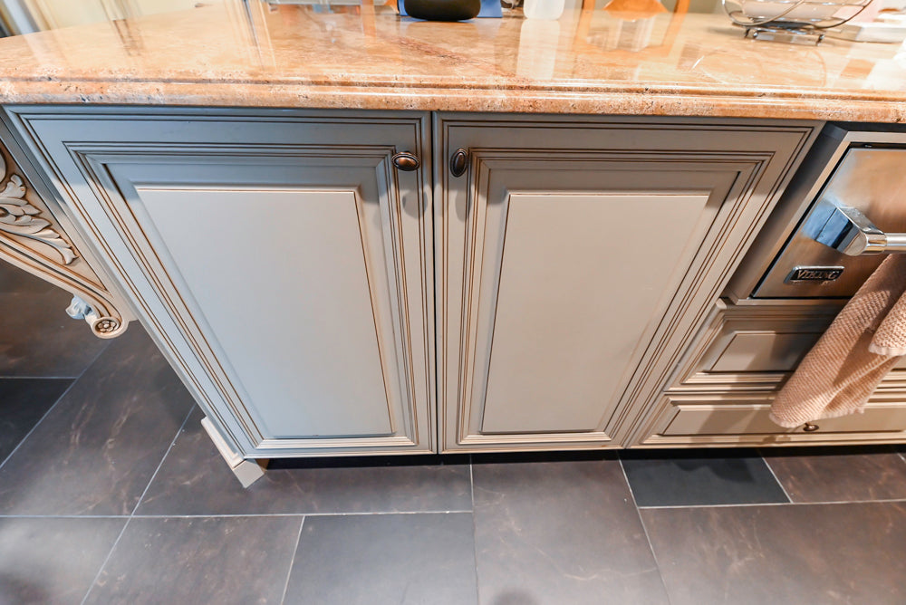 Custom Traditional Cream Kitchen with Island, Butler's Pantry and Viking Appliances