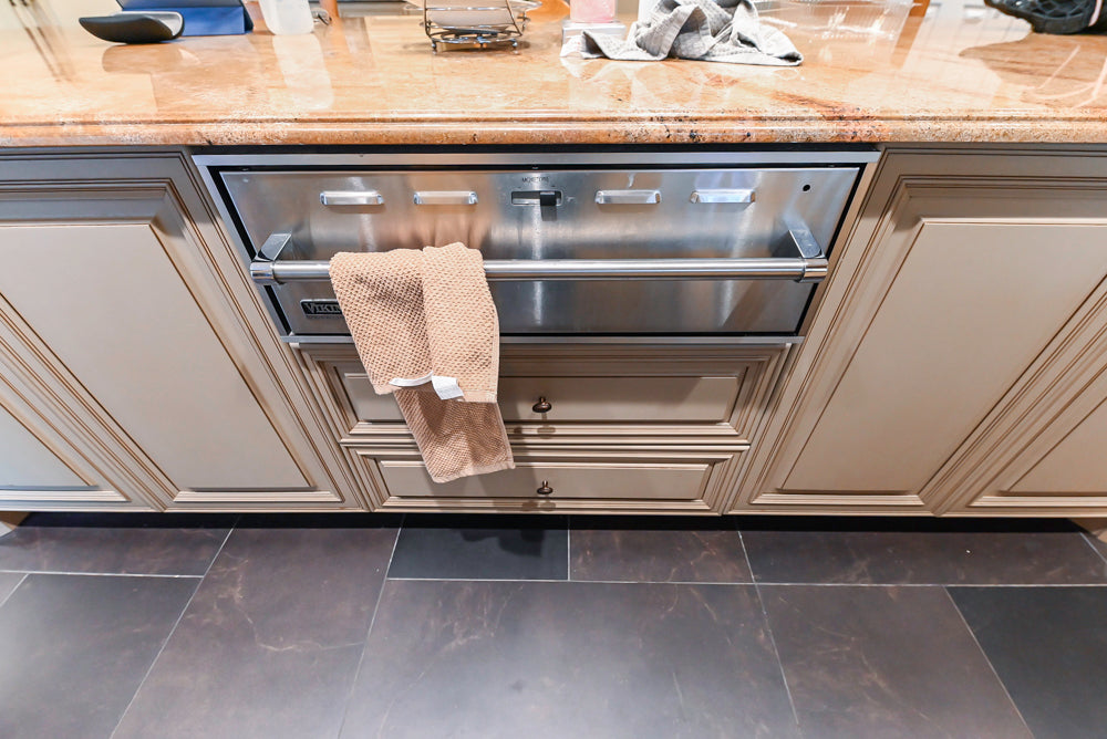 Custom Traditional Cream Kitchen with Island, Butler's Pantry and Viking Appliances