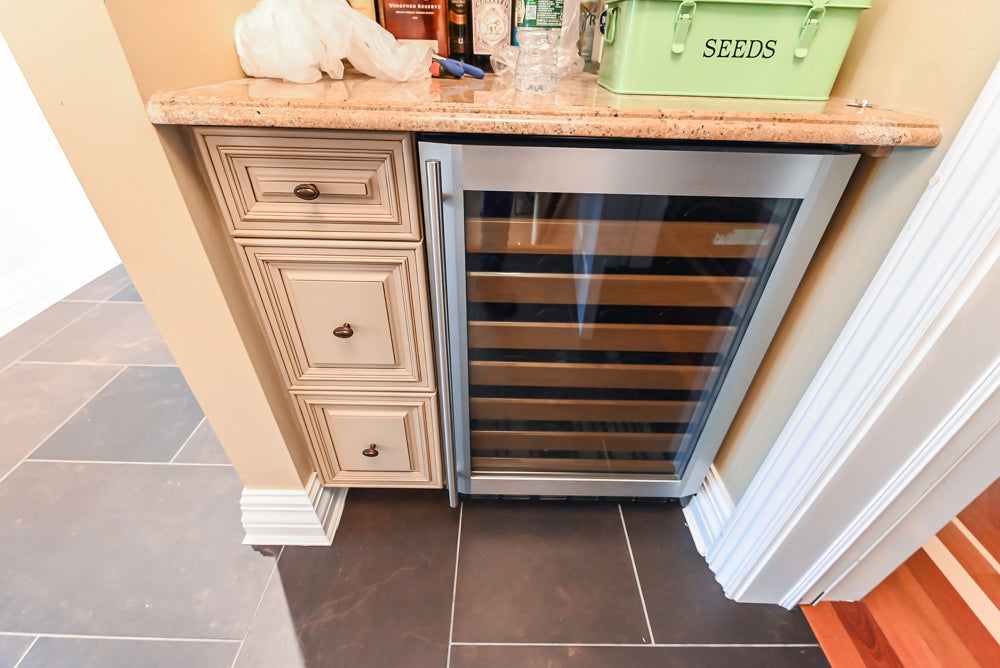 Custom Traditional Cream Kitchen with Island, Butler's Pantry and Viking Appliances