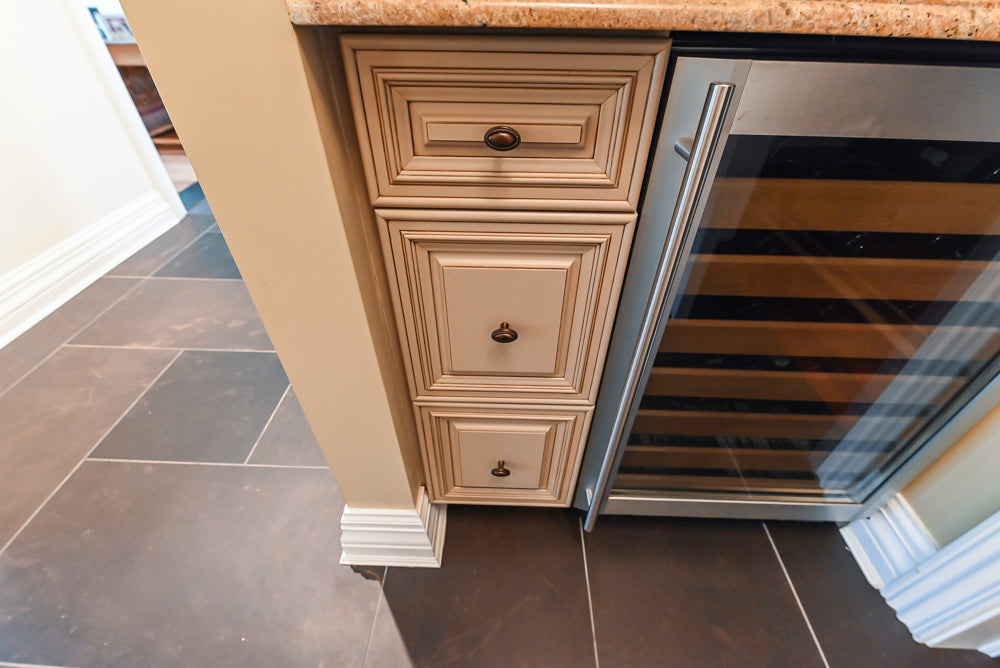 Custom Traditional Cream Kitchen with Island, Butler's Pantry and Viking Appliances